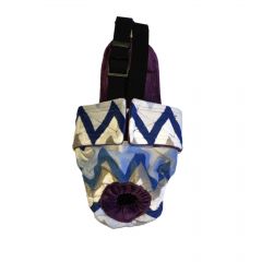 Blue Chevron Minky Escape-Proof Washable Dog Diaper Overall