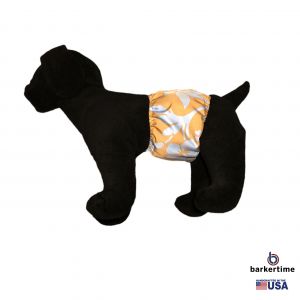 Blue Hawaiian Hibiscus Flower on Brown Washable Dog Belly Band Male Wrap