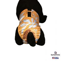 Blue Hawaiian Hibiscus Flower on Brown Washable Cat Diaper