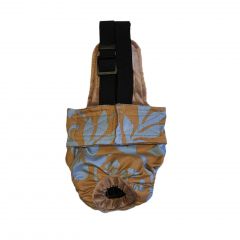 Blue Hawaiian Hibiscus Flower on Brown Escape-Proof Washable Dog Diaper Overall
