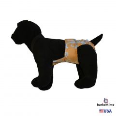 Blue Hawaiian Hibiscus Flower on Brown Escape-Proof Washable Dog Diaper Overall