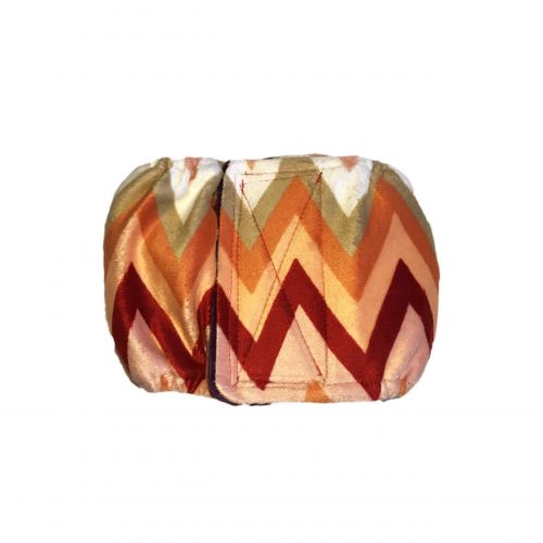 orange and red chevron minky belly band