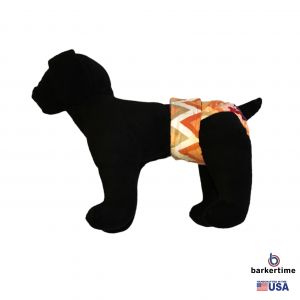 Orange and Red Chevron Minky Washable Dog Diaper