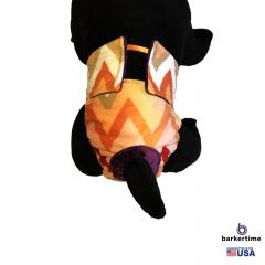 Orange and Red Chevron Minky Washable Cat Diaper