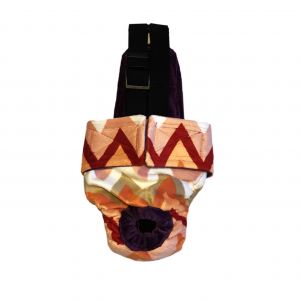 Orange and Red Minky Escape-Proof Washable Dog Diaper Overall