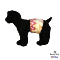 orange and yellow chevron minky belly band – model 1