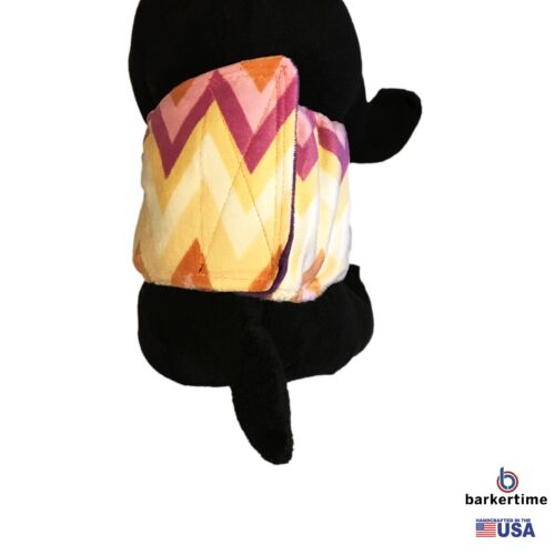 orange and yellow chevron minky belly band - model 2 orange and yellow chevron minky belly band - model 2