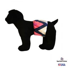Pink and Blue Chevron Minky Washable Dog Belly Band Male Wrap