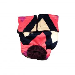 Pink and Blue Chevron Minky Washable Cat Diaper