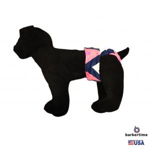 Pink and Blue Chevron Minky Washable Dog Diaper