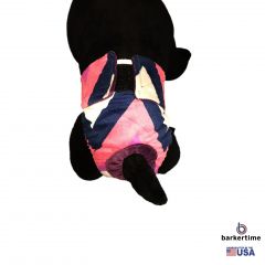 Pink and Blue Chevron Minky Washable Cat Diaper