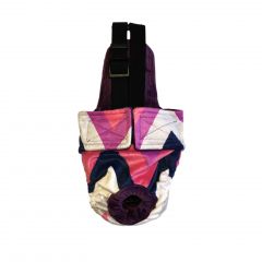 Pink and Blue Chevron Minky Escape-Proof Washable Dog Diaper Overall
