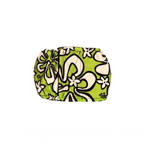 white hawaiian hibiscus on lime green belly band