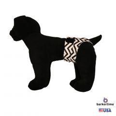 White Chevron on Black Washable Dog Diaper Pull-up