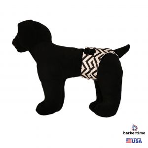 White Chevron on Black Washable Dog Diaper Pull-up