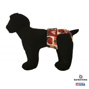 Hearts and Patriotic Love Washable Dog Diaper