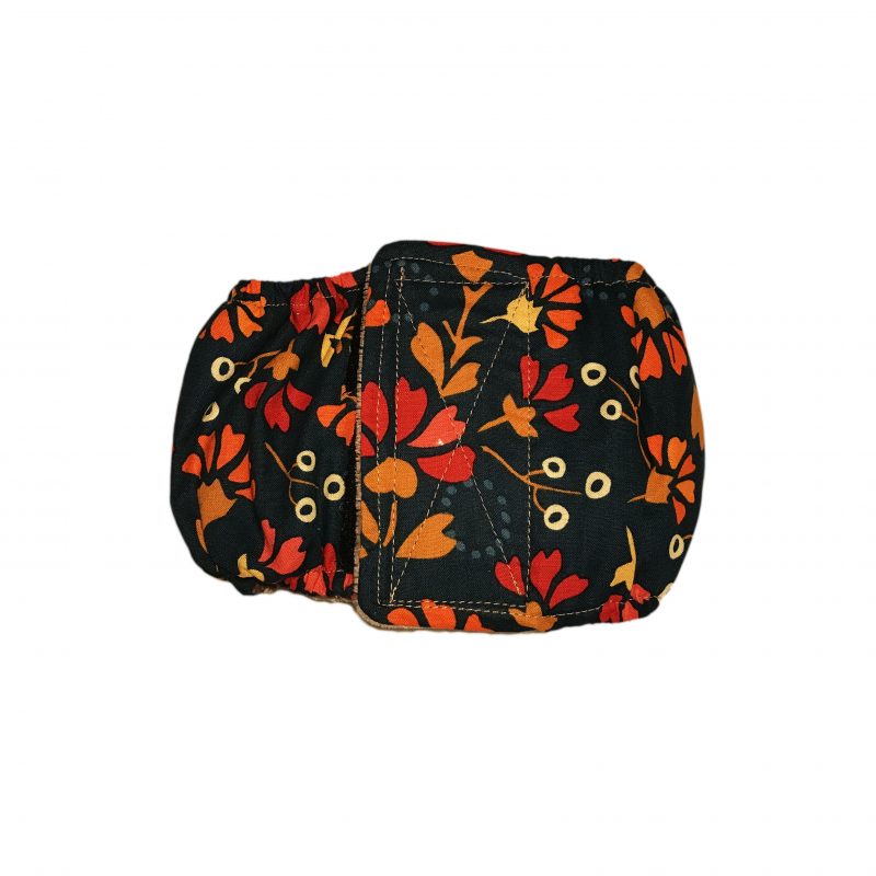 Red Flowers on Green Dog Belly Band