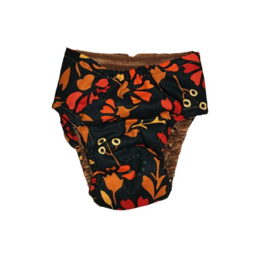 red flowers on green diaper - back red flowers on green diaper - back