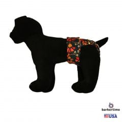 Red Flowers on Green Washable Dog Diaper