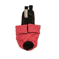Black Polka Dot on Pink Escape-Proof Washable Dog Diaper Overall