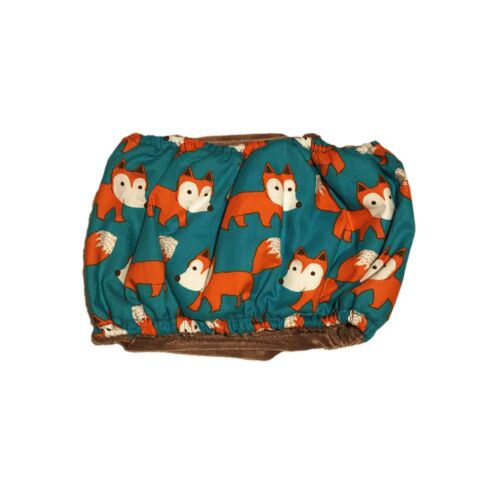 orange fox on teal belly band - back orange fox on teal belly band - back