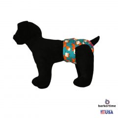 Orange Fox on Teal Washable Dog Diaper