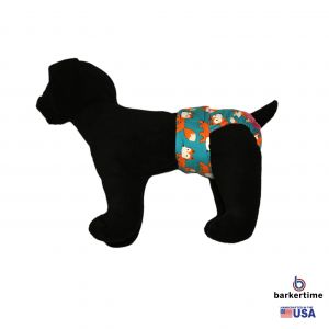 Orange Fox on Teal Washable Dog Diaper