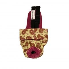 Paisley Flowers on Green Escape-Proof Washable Dog Diaper Overall