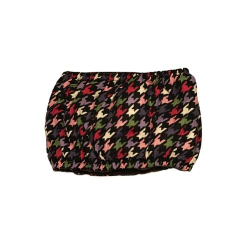 colorful houndstooth on black belly band - back colorful houndstooth on black belly band - back