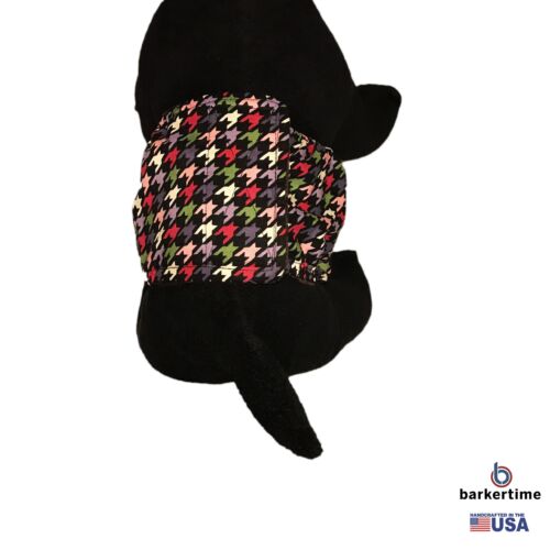 colorful houndstooth on black belly band - model 2 colorful houndstooth on black belly band - model 2