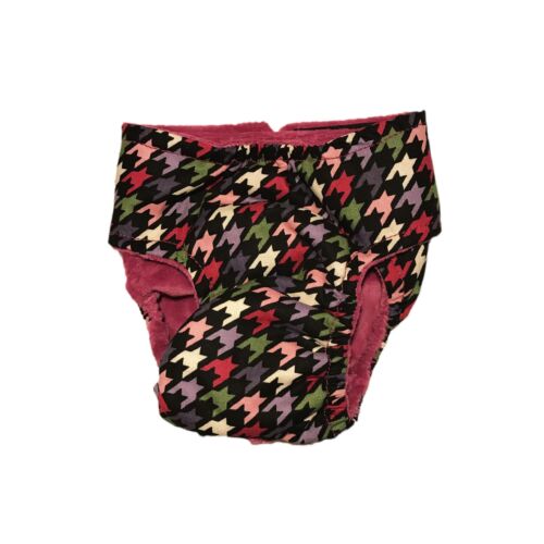 colorful houndstooth on black diaper - back colorful houndstooth on black diaper - back