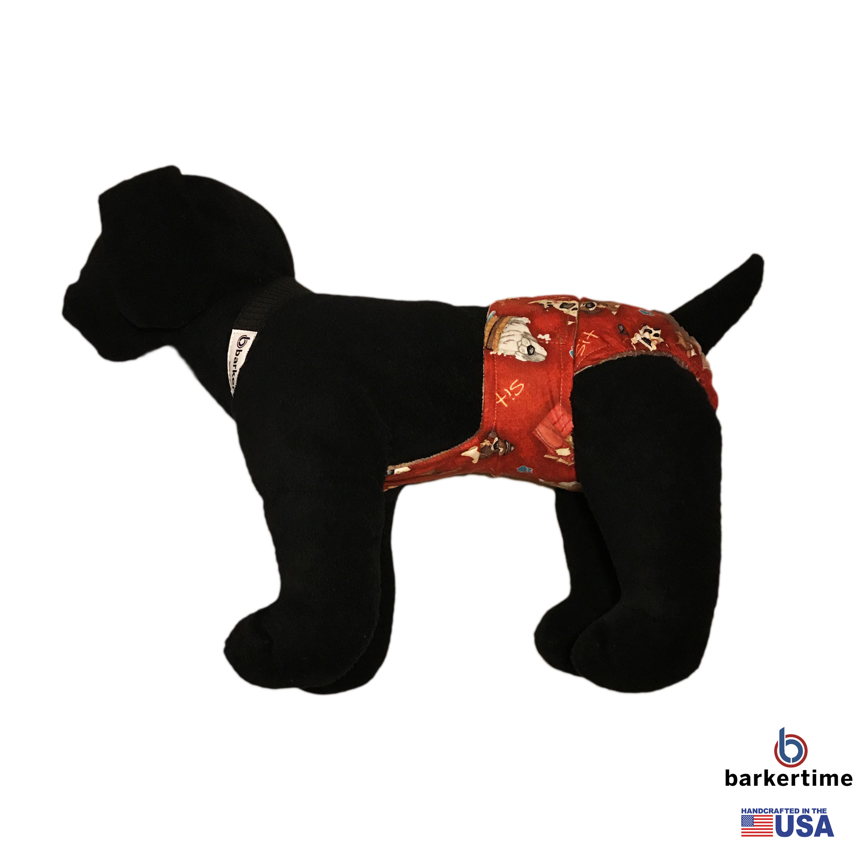 Barkertime Good Doggie on Red EscapeProof Washable Dog Diaper Overall