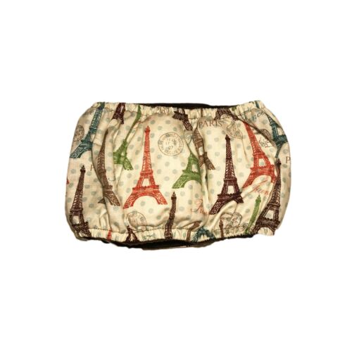 paris eiffel tower on cream belly band - back paris eiffel tower on cream belly band - back