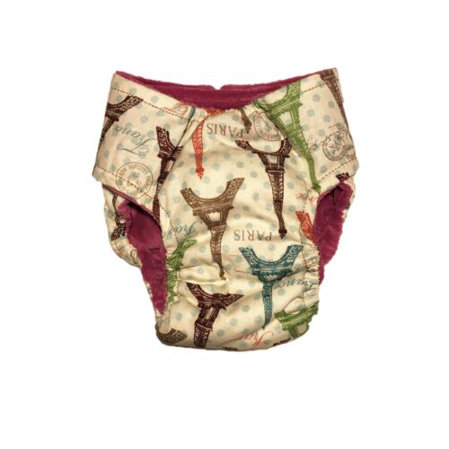 paris eiffel tower on cream diaper - back paris eiffel tower on cream diaper - back