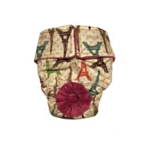 Paris Eiffel Tower on Cream Dog Diaper