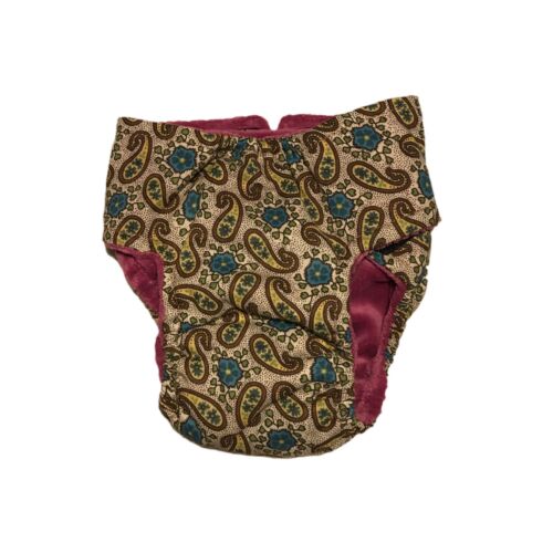 yellow paisley and blue flower diaper - back yellow paisley and blue flower diaper - back