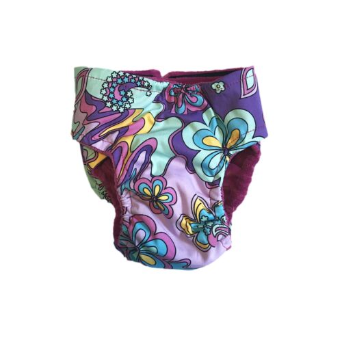 mystic flower on purple diaper - back mystic flower on purple diaper - back