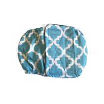White Quatrefoil on Baby Blue Dog Belly Band