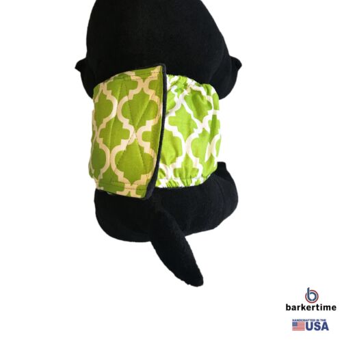 white quatrefoil on green belly band - model 2 white quatrefoil on green belly band - model 2