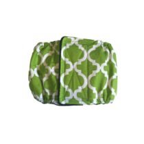 White Quatrefoil on Green Dog Belly Band