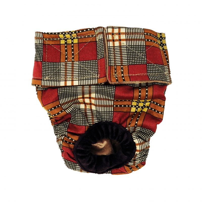 Brown and Red Plaid   Cat Diaper