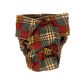 brown and red plaid diaper - back