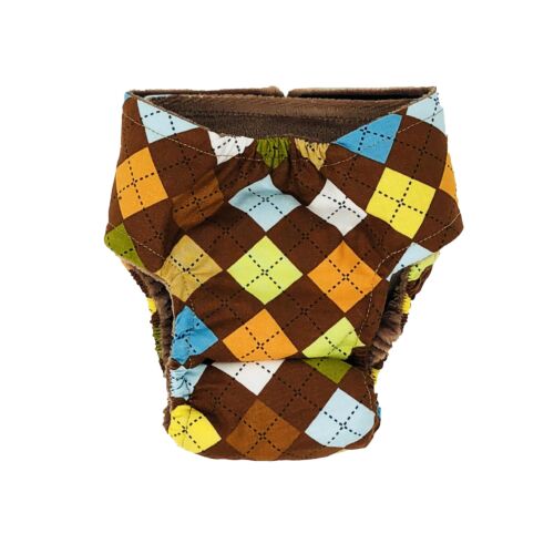 classic brown argyle diaper - back classic brown argyle diaper - back