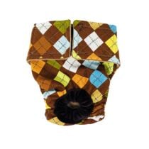 Classic Brown Argyle   Dog Diaper