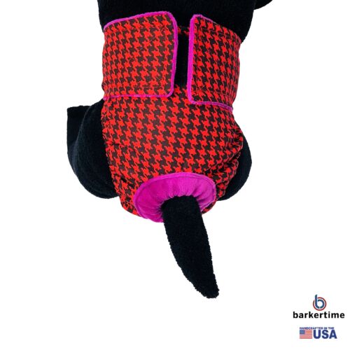 red houndstooth on black diaper - MODEL 2 red houndstooth on black diaper - MODEL 2