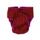 red houndstooth on black diaper - back