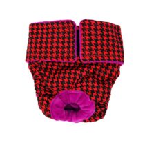 Red Houndstooth on Black Dog Diaper