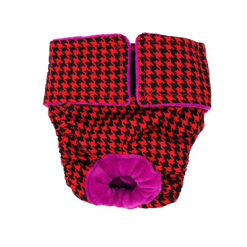 red houndstooth on black diaper red houndstooth on black diaper