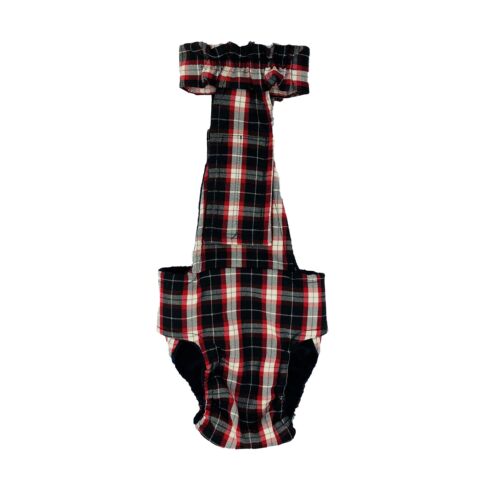 american plaid diaper overall - new - back american plaid diaper overall - new - back