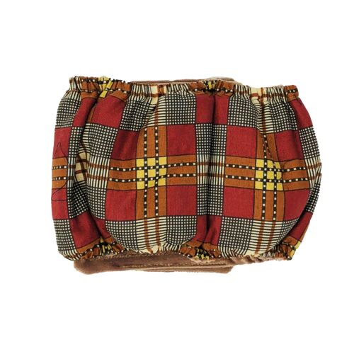brown and red plaid belly band - back brown and red plaid belly band - back